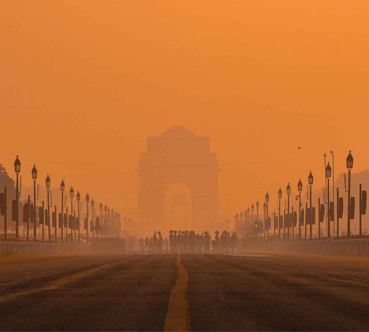 India Gate Delhi during sunset.